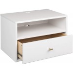 Prepac Floating Nightstand 1-Drawer with Open Shelf White