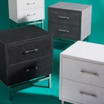 Safavieh Couture Home Collection Ranger Faux Shagreen 2-Drawer Nightstand Grey Silver