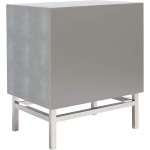 Safavieh Couture Home Collection Ranger Faux Shagreen 2-Drawer Nightstand Grey Silver