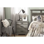 South Shore Versa Nightstand with 2 Drawers and Charging Station Gray Maple