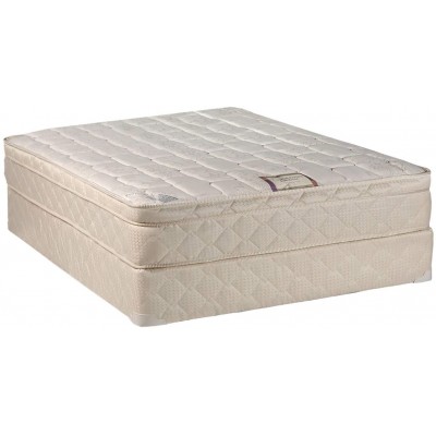 Dream Solutions USA Tomorrow's Dream Inner Spring Eurotop Pillow Top Queen Size 60"x80"x10" Mattress and Box Spring Set Medium Soft Fully Assembled Good for Your Back Orthopedic