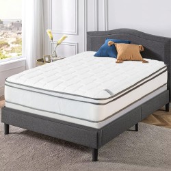 Greaton 10-Inch Meduim Plush Eurotop Pillowtop Innerspring Mattress And 8" Wood Traditional Box Spring Foundation Set Good For The Back Full XL