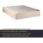 Mattress Solution Firm Double Sided Innerspring Foam Encased Eurotop Pillowtop Mattress and 8" Wood Box Spring Foundation Set Queen Size White Gold