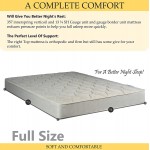 Spring Sleep Gentle Firm Tight top InnerSpring Mattress And 8" Split Wood Box Spring Foundation Set Full Size Beige