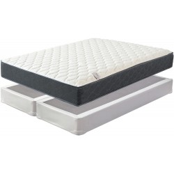 Treaton 9-Inch Medium Tight Top Pocket Coil Rolled Mattress and 8" Split Wood Box Spring Set Queen