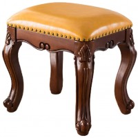 Benches Vanity Solid Wood Dressing Bench Makeup Stool Household Shoe Changing Stool Bedroom Carved Makeup Stool Piano Stool Color : Yellow Size : 45x36x45cm