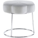 Linon Grey and Silver Vanity and Accent Talulah Stool