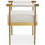 TOV Furniture The Diva Collection Modern Style Faux Leather Upholstered Salon Entry Way Bench White