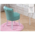 Vanity Stool Dining Chair Vanity Benches Stool Velvet Fan Back Dressing Chair European Solid Wood Dining Chair Nail Sofa Chair,Comfortable High Resilience Sponge For Dressing Room Living Room Bedro