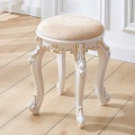 ZHIQ Makeup Stools Dressing PU Velvet Padded Chair Makeup Piano Seat Backless Vanity Stool,Padded Bench with ABS Legs 35x35x43cm