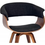 Armen Living Summer Chair in Charcoal Fabric and Walnut Wood Finish 31" x 25" x 22"