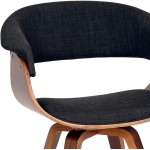 Armen Living Summer Chair in Charcoal Fabric and Walnut Wood Finish 31" x 25" x 22"