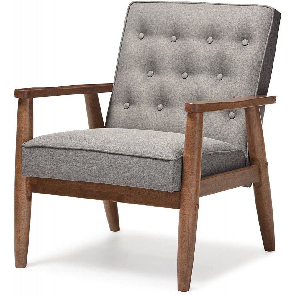Baxton Studio BBT8013-Grey Chair armchairs Grey
