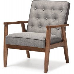 Baxton Studio BBT8013-Grey Chair armchairs Grey