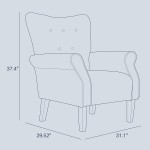 BELLEZE Modern Accent Chair Armchair for Living Room or Bedroom with Wooden Legs High Back Rest Padded Armrest and Comfortable Cushioned Seat Allston Citrine Yellow