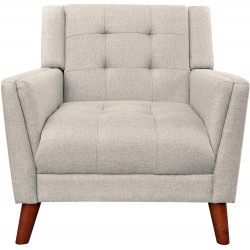 Christopher Knight Home Evelyn Mid Century Modern Fabric Arm Chair Beige & Walnut 305538