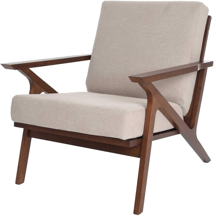 Mid Century Modern Armchair Solid Hardwood Upholstered Accent Chair