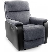 Rocker Recliner Chair TACKspace Recliner Chair with Comfortable Material 30° Back & Forward Rock and Infinite Recline Angle Manual Reclining Chair for Living Room Home Grey