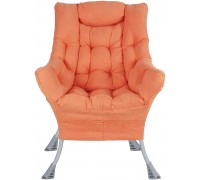 Superrella Modern Soft Accent Chair Living Room Upholstered Single Armchair High Back Lazy Sofa Orange