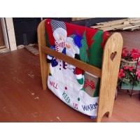 Quilt Rack Stand Hanging Shelf for the Floor Country Wooden Display Rack