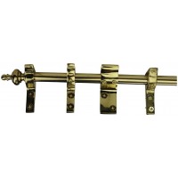 Renovators Supply Manufacturing Ornate Decorative Quilt Rack Hanger Rod Solid Brass 9FT Long with Urn Finials and Brackets
