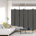 6 Panel Folding Privacy Screen 10 ft. Extra Wide Partition Room Divider Portable Office Walls Dividers Room Separator Grey