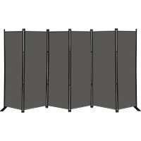 6 Panel Folding Privacy Screen 10 ft. Extra Wide Partition Room Divider Portable Office Walls Dividers Room Separator Grey