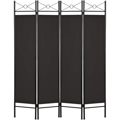 Best Choice Products 6ft 4-Panel Folding Privacy Screen Room Divider Decoration Accent w Steel Frame Black