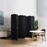 Cocosica Folding Room Divider 6 Panel Weave Fiber Privacy Screen with 6 ft Tall Extra Wide Room Screen Divider Separator Decorative Separation Wall Divider Freestanding Room Partition