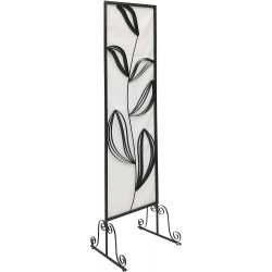 FixtureDisplays® Room Divider Partition Screen Flower White Backdrop Wall Art Decoration Frame Straight Line Room Privacy Screen 10022-NPF