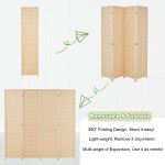 HADDOCKWAY 4 Panel Bamboo Room Divider Wall 6FT Tall Folding Privacy Screens Room Dividers Decorative Partition Wall Dividers for Office Bedroom Apartment