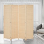HADDOCKWAY 4 Panel Bamboo Room Divider Wall 6FT Tall Folding Privacy Screens Room Dividers Decorative Partition Wall Dividers for Office Bedroom Apartment