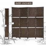 HCB Divider Room Panel 4 Panel 6 Ft Folding Privacy Screens with 2 Display Shelves Double Folding Privacy Screens Freestanding Hinged Room Dividers