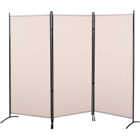 HOMCOM 3-Panel Folding Screen Room Divider Privacy Separator Partition for Indoor Bedroom Office Outdoor Patio 100" x 72" Beige