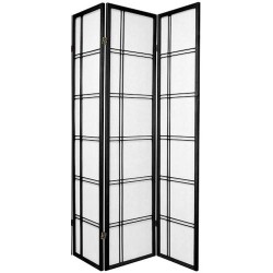 Legacy Decor 3 and 4 Panel Room Dividers in Black Cherry Natural and White Color.