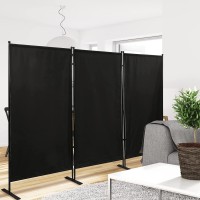 PRIBCHO 6ft. Tall 29" Wide Home Room Dividers Folding Privacy Screen Partition Foldable Panel Wall Divider Room Separator Temporary Wall Indoor 3 Panels Screen Black