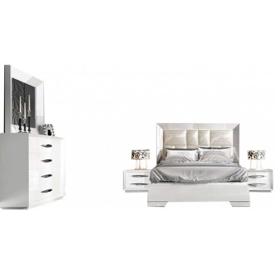 Carmen Modern Queen Bedroom Set in White 5-Piece