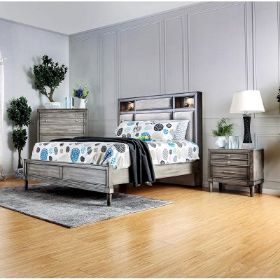 Furniture of America Laum Transitional Grey 3-Piece Bedroom Set Queen
