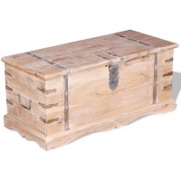 Canditree Vintage Storage Trunk Wood Storage Chest Storage Box Organizer Solid Acacia Wood for Living Room Bedroom
