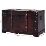 Daonanba Sturdy Treasure Chest Storage Box Wood