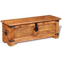 EstaHome Storage Chest Box Rustic | Wooden Storage Trunk | Wood Blanket Toy Chest with Handles for Bedroom Closet Home Organizer Collection | Rough Mango Wood | 43" x 14" x 16"