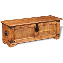 EstaHome Storage Chest Box Rustic | Wooden Storage Trunk | Wood Blanket Toy Chest with Handles for Bedroom Closet Home Organizer Collection | Rough Mango Wood | 43" x 14" x 16"