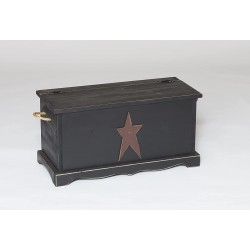 Farmhouse Storage Chest with Rustic Star Black