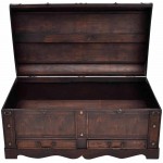 Fast ShipmentsAntique-style wooden storage box Large Brown ,Treasure Chest Wooden Storage Trunks Treasure Chest Wood Box With Latch Closure，for Bedroom,Living Room Entryway,Hallway
