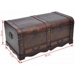 Fast ShipmentsAntique-style wooden storage box Large Brown ,Treasure Chest Wooden Storage Trunks Treasure Chest Wood Box With Latch Closure，for Bedroom,Living Room Entryway,Hallway