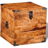 Fast ShipmentsAntique-style wooden storage box,Treasure Chest Wooden Storage Trunks Treasure Chest Wood Box With Latch Closure，for Bedroom,Living Room Entryway,Hallway Cubic Rough Mango Wood
