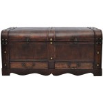 Galapara Wooden Treasure Chest Large Old-Fashioned Antique Vintage Style Storage Box Brown