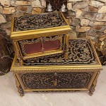 Handmade Walnut chest set of 2 storage trunk large wooden Box