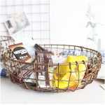 Qinndhto Metal Wire Basket Hand-Woven Groceries Organizer Snack Fruit Storage Baskets Cesta De Comida Eco-Friendly Stocked Sundries Storage Chests Color : 1PCS Size : 29x10.5cm