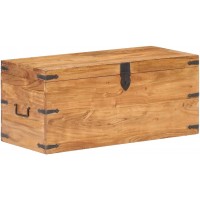 Rustic Solid Wood Storage Boxes,With lid,with Side Handles,Storage Chest,Ample Storage Space,Item Storage,for Living Room,Bedroom,Corridor,Entrance,Chest 35.4"x15.7"x15.7" Solid Acacia Wood